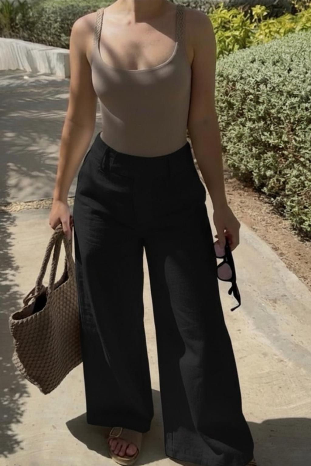 Linen Wide-Leg Petite Trouser