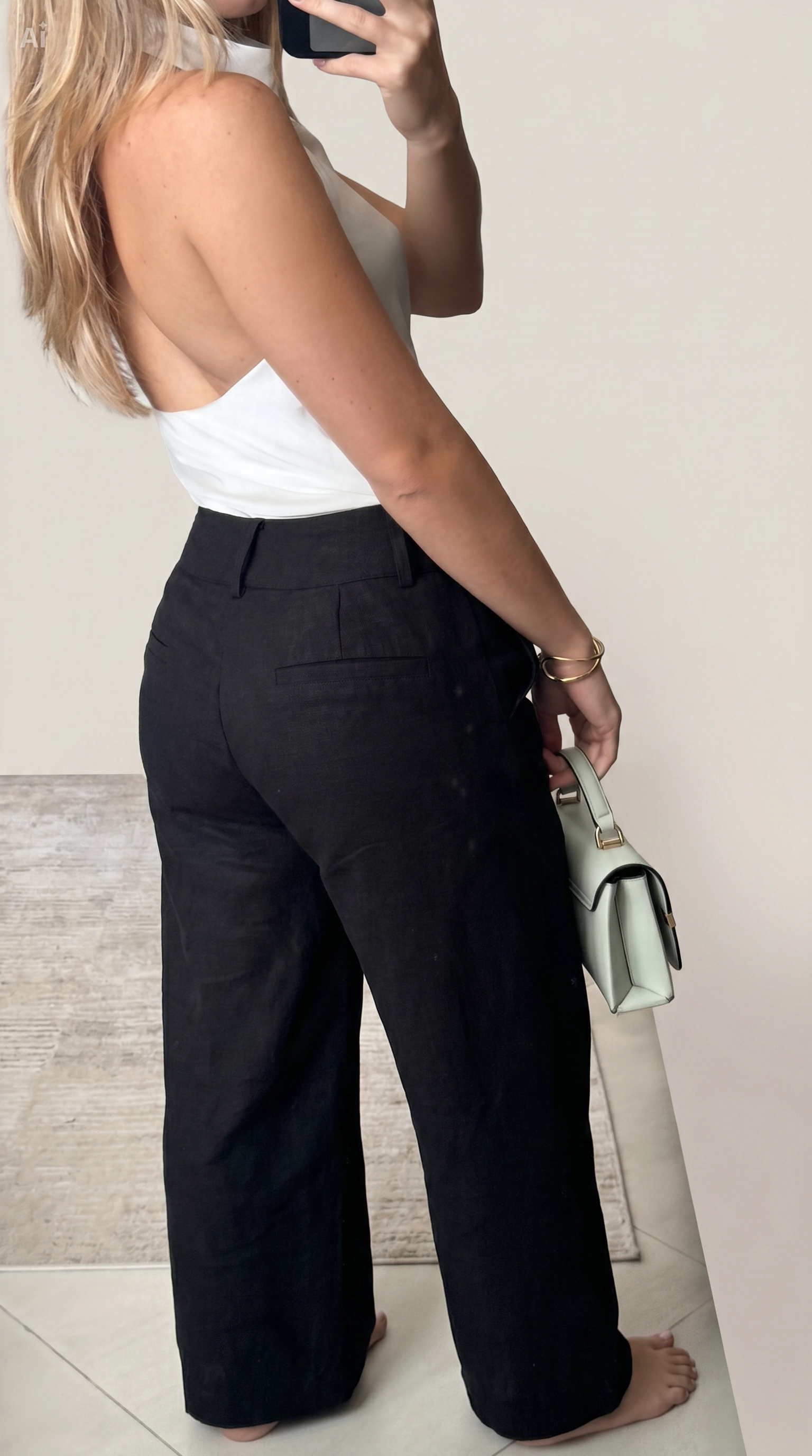 Linen Wide-Leg Petite Trouser