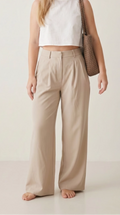 Pleated Wide-Leg Trouser