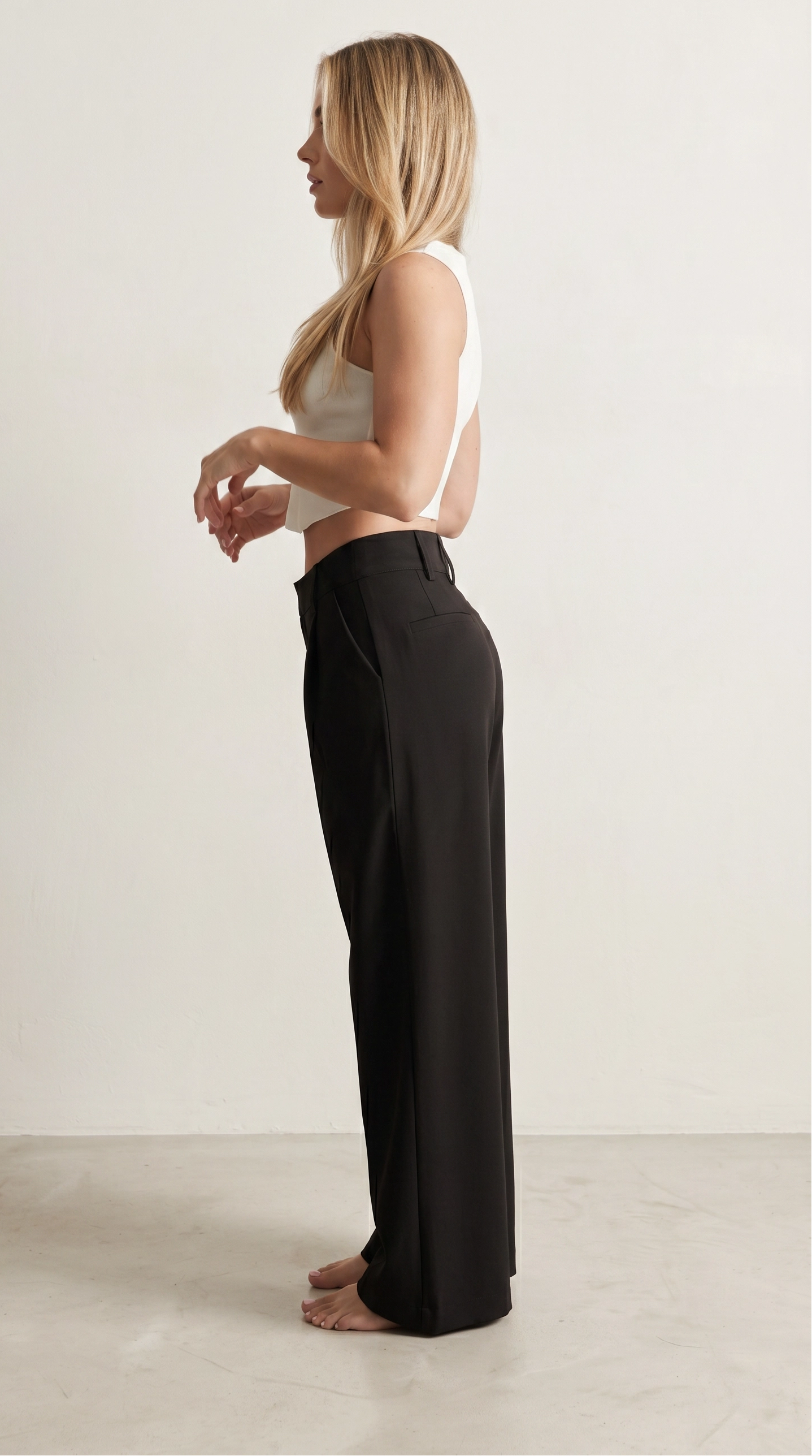 Pleated Wide-Leg Petite Trouser