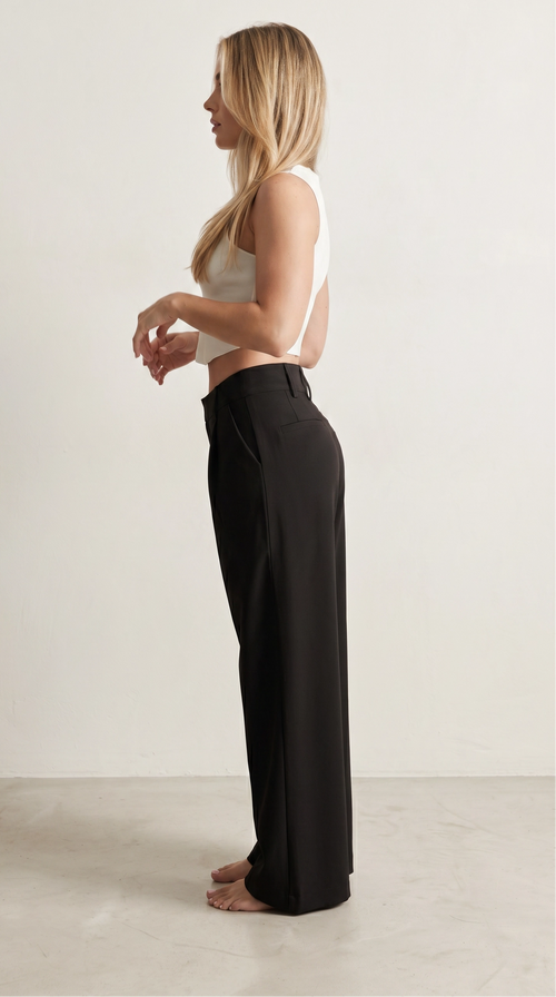 Pleated Wide-Leg Petite Trouser