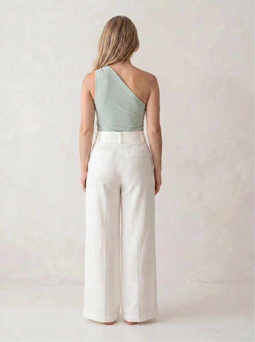 Linen Wide-Leg Petite Trouser